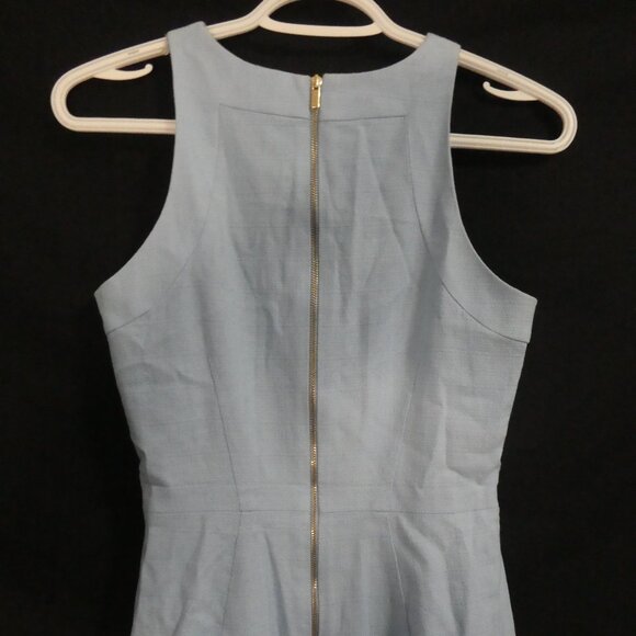 ANN TAYLOR | size 0 | Elegant Light Blue Knee Length Dress | Zip Back Closure - Picture 12 of 14